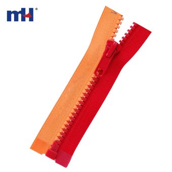 #5 Plastic Zipper with Double-Color Tape